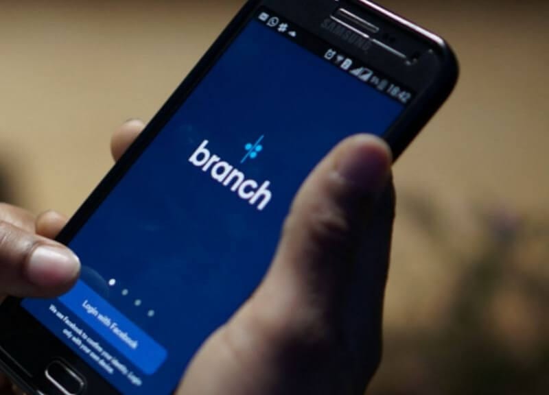 Branch app on mobile phone